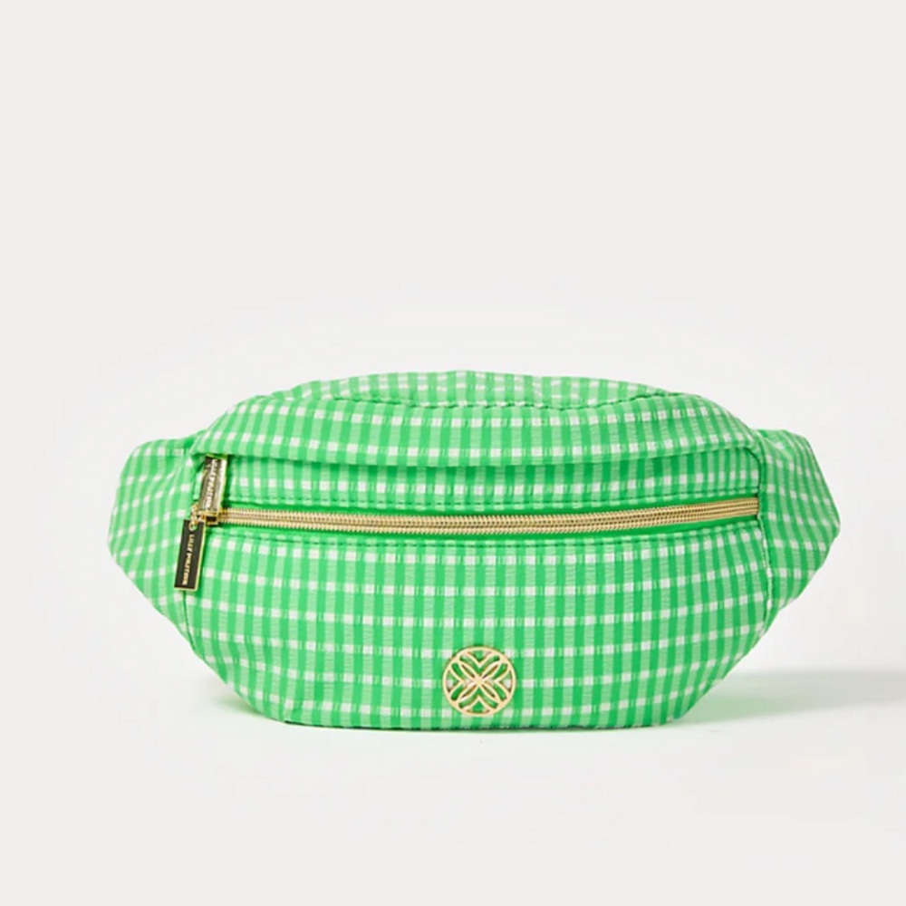 Lilly Pulitzer Glenna Belt Bag in a Fauna Green Performance Gingham - Picture 2 of 6